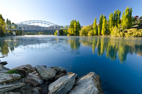 New Zealand Photos | Fall Reflections - Alexandra Bridge NZ